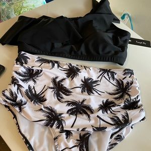 Plus sized high waisted swim suit